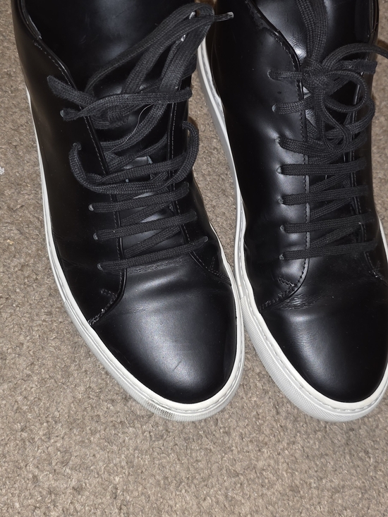 Common Projects Other - Common Projects Black Leather High-Top Sneakers with White Sole